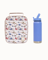 MontiiCo Large Lunch Bag and Bottle Set - Construction