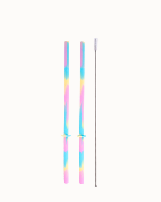 MontiiCo Flexi Stopper Straw Set - Pop