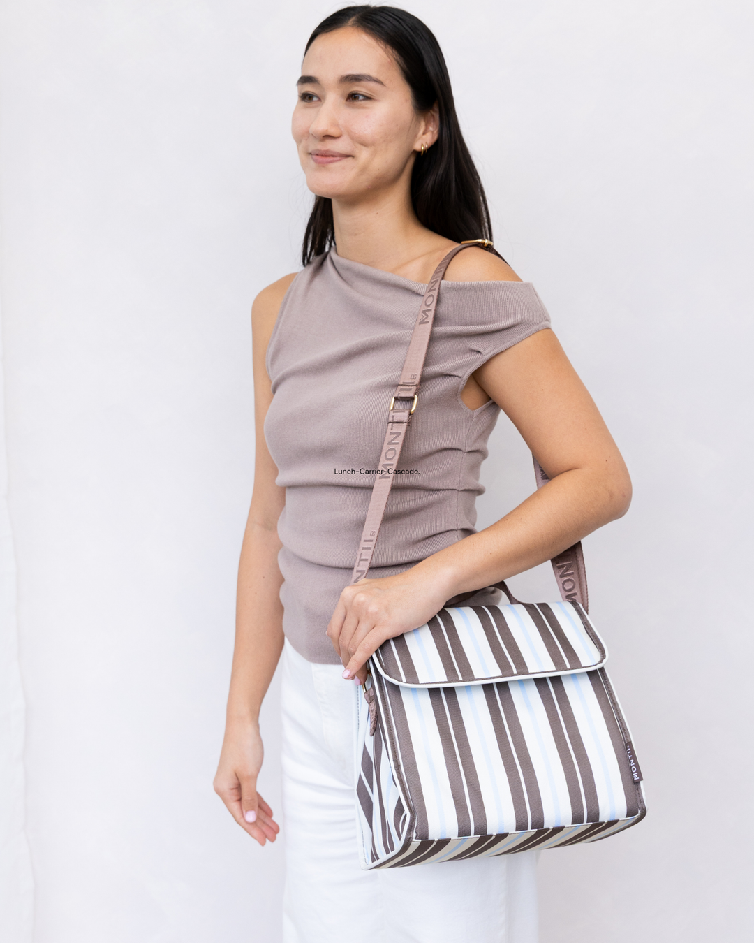 MontiiCo Insulated Lunch Carrier - Latte Stripe