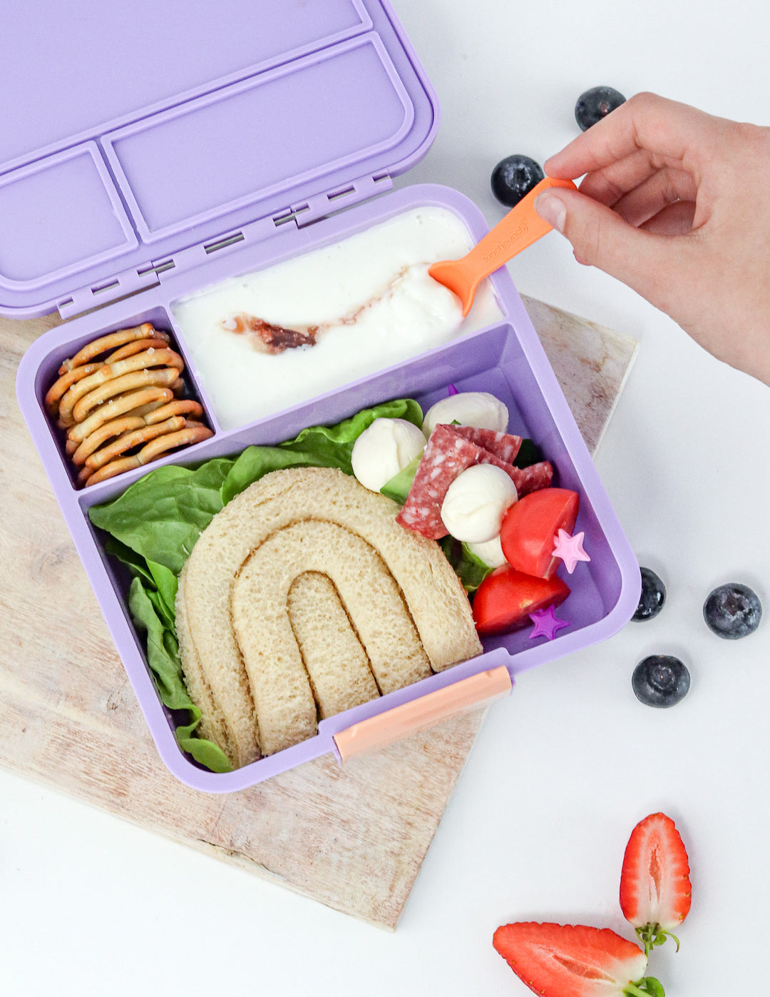 MontiiCo Bento Three Lunch Box - Rainbow Roller