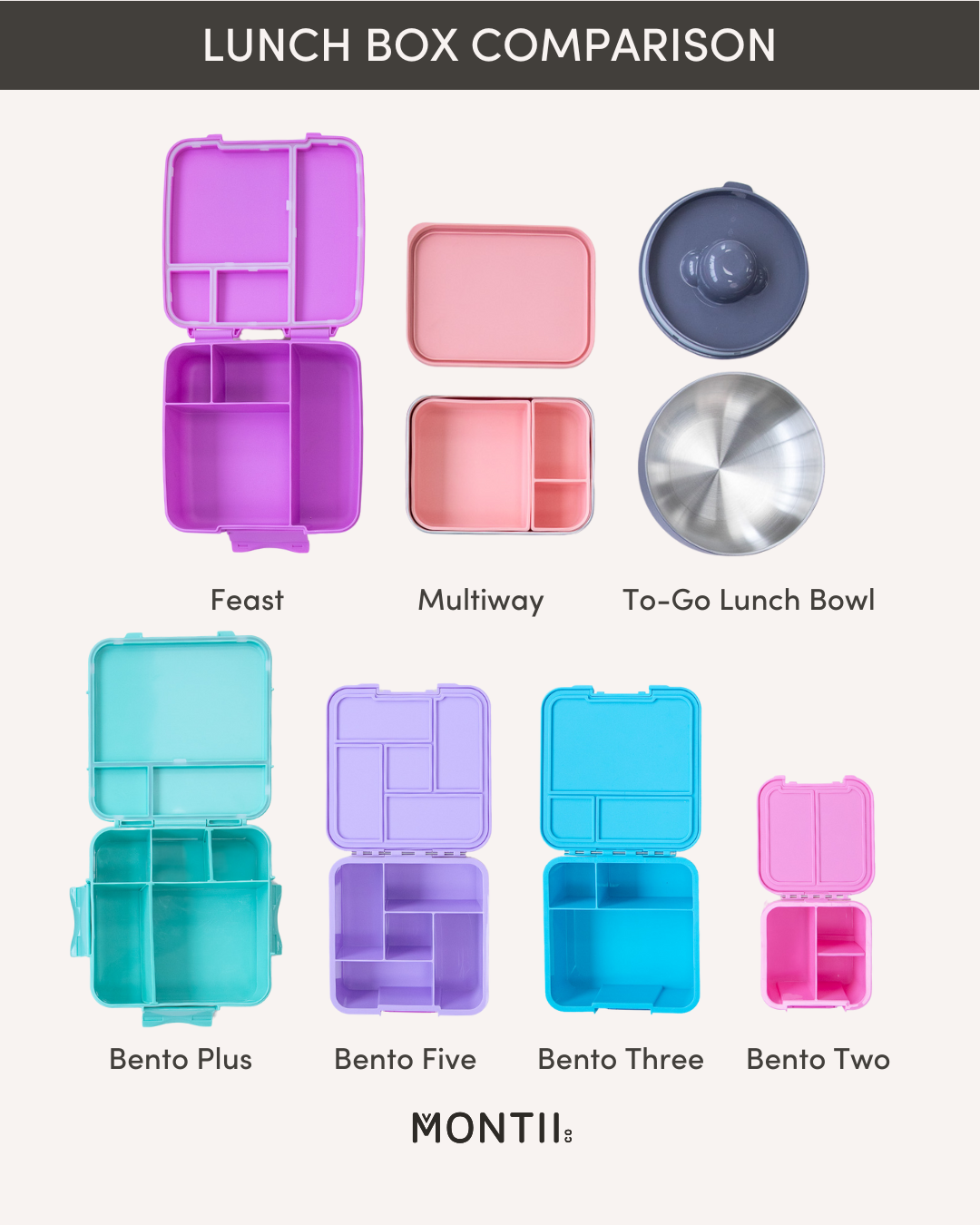 MontiiCo Bento Three Lunch Box - Game On