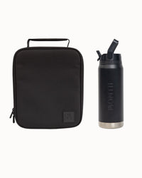 MontiiCo Large Lunch Bag and Bottle Set - Midnight