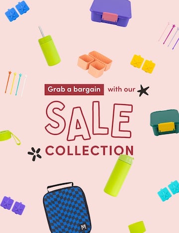 MontiiCo clearance sale collection showcased on a vibrant pink background.