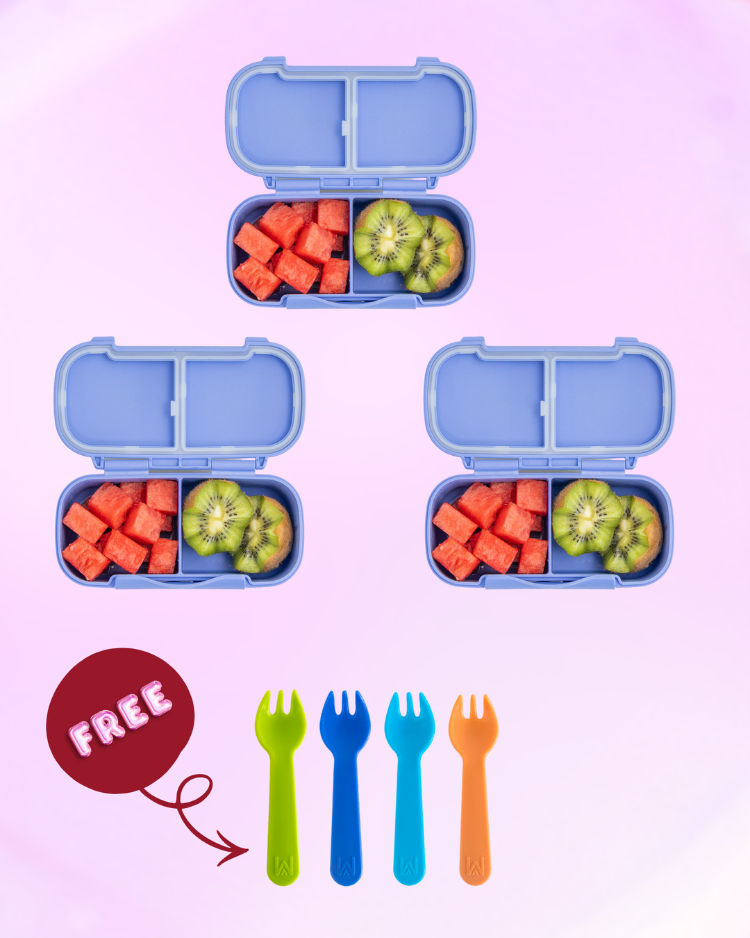 MontiiCo Snack Lunch Box Triple Dip - Splash