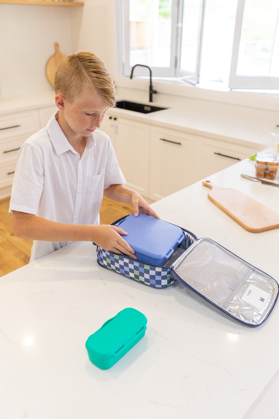 MontiiCo Large Insulated Lunch Bag - Checkmate