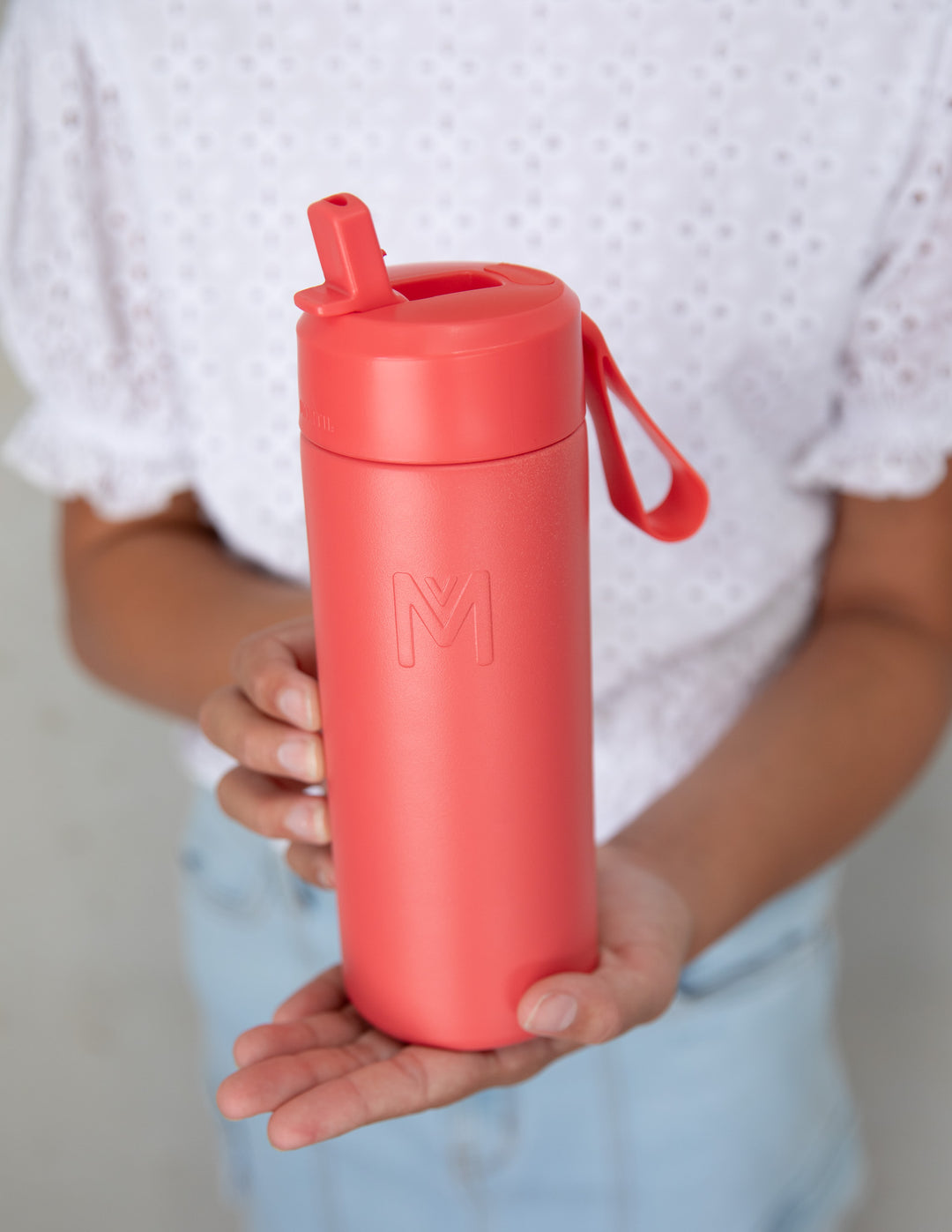 MontiiCo Sipper Lid + Straw 475ml - Watermelon