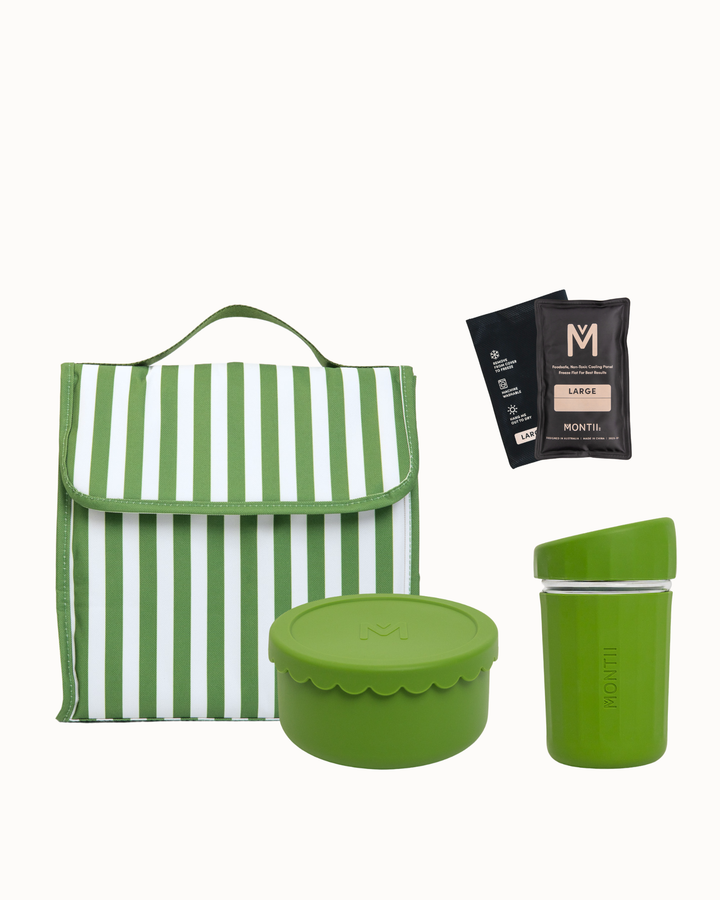 MontiiCo Lunch & Brew Set - Pickle Stripe