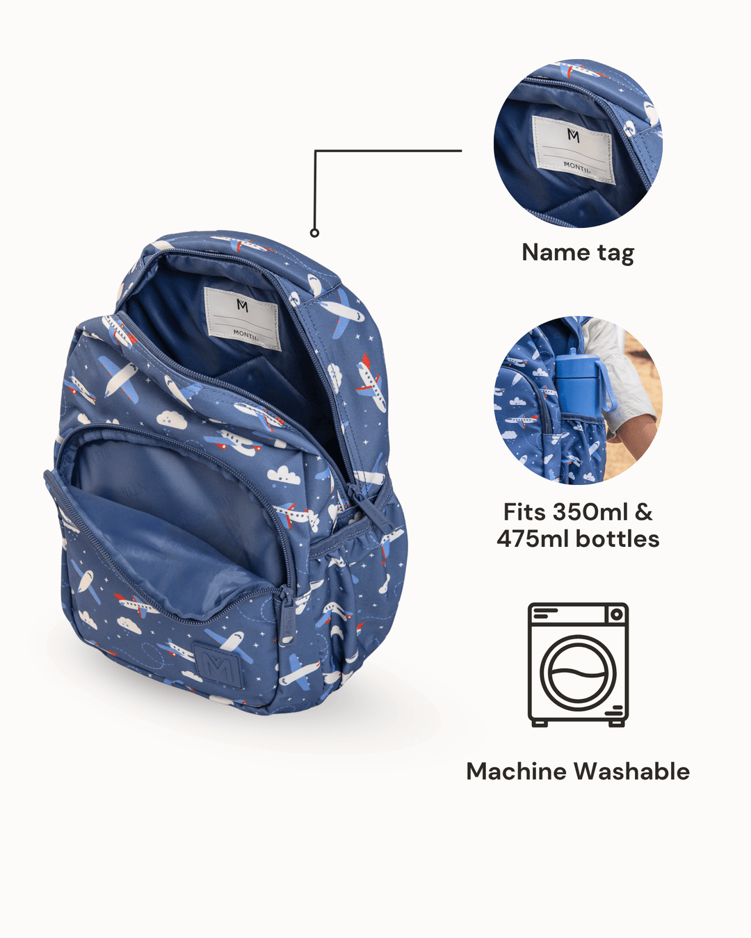 bag tag on mini backpack MontiiCo Swaggies Collab Mini Backpack