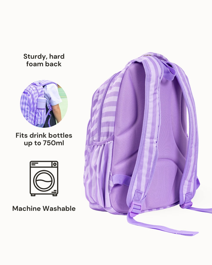 MontiiCo School Bag - Lilac Stripe