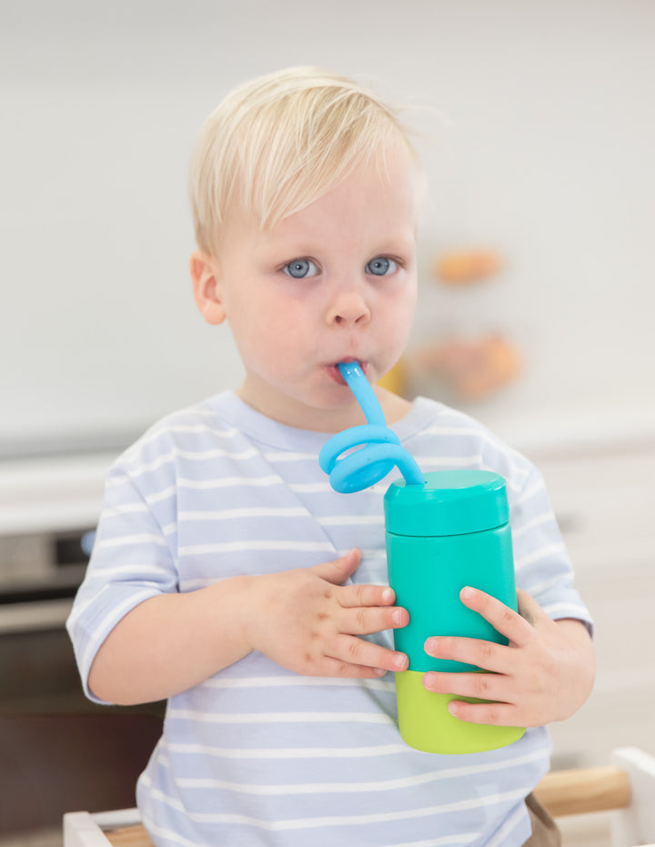 MontiiCo Silicone Twirly Straw - Blue