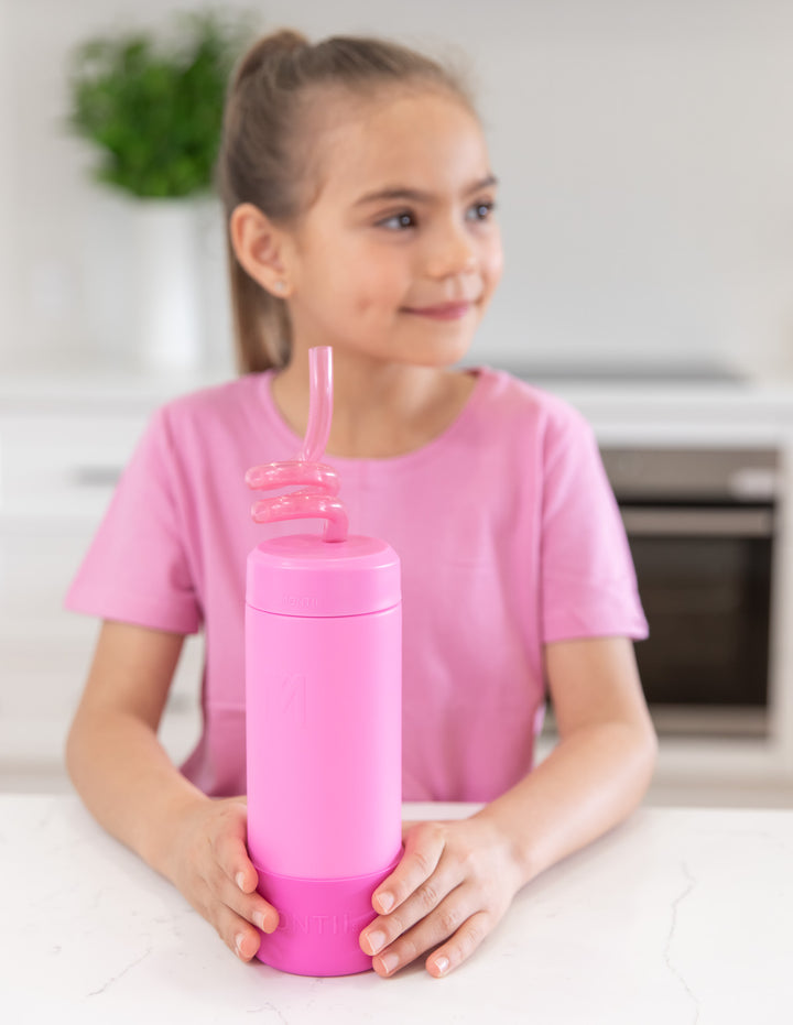 MontiiCo Silicone Twirly Straw - Pink