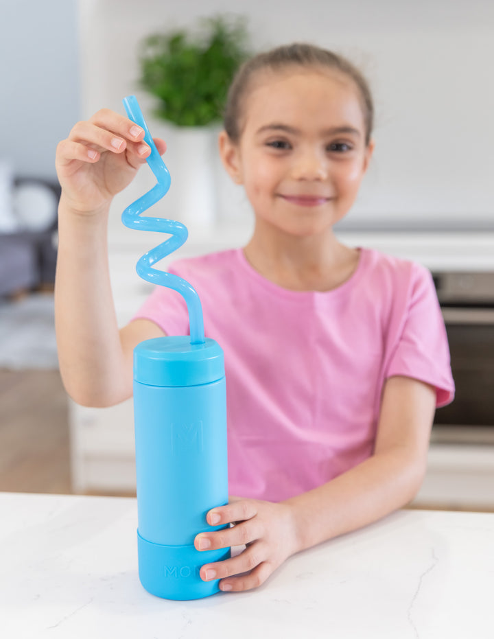MontiiCo Silicone Twirly Straw - Blue