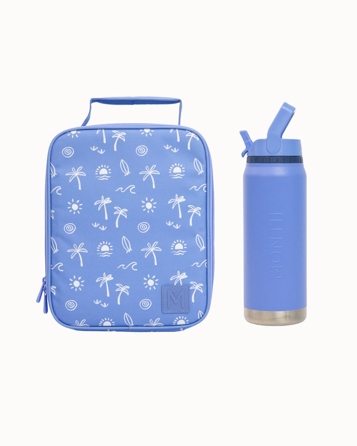 MontiiCo Large Lunch Bag and Bottle Set - Tide Break