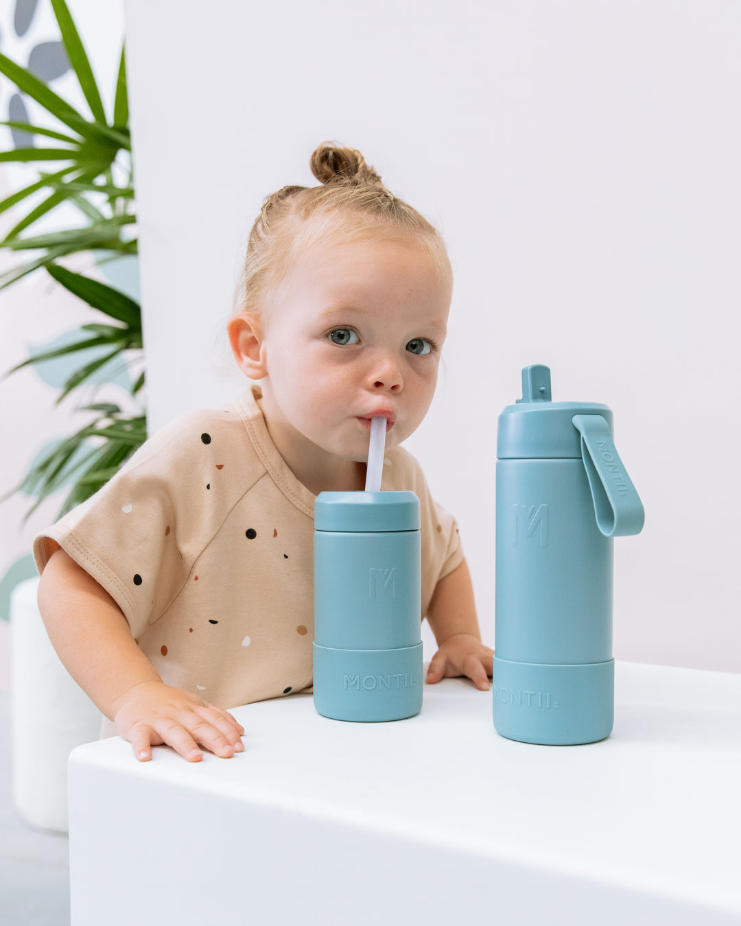 MontiiCo 350ml Smoothie Cup & Straw - Stone