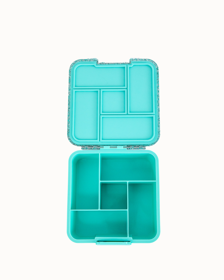 MontiiCo Bento Five Lunch Box - Turquoise Glitter