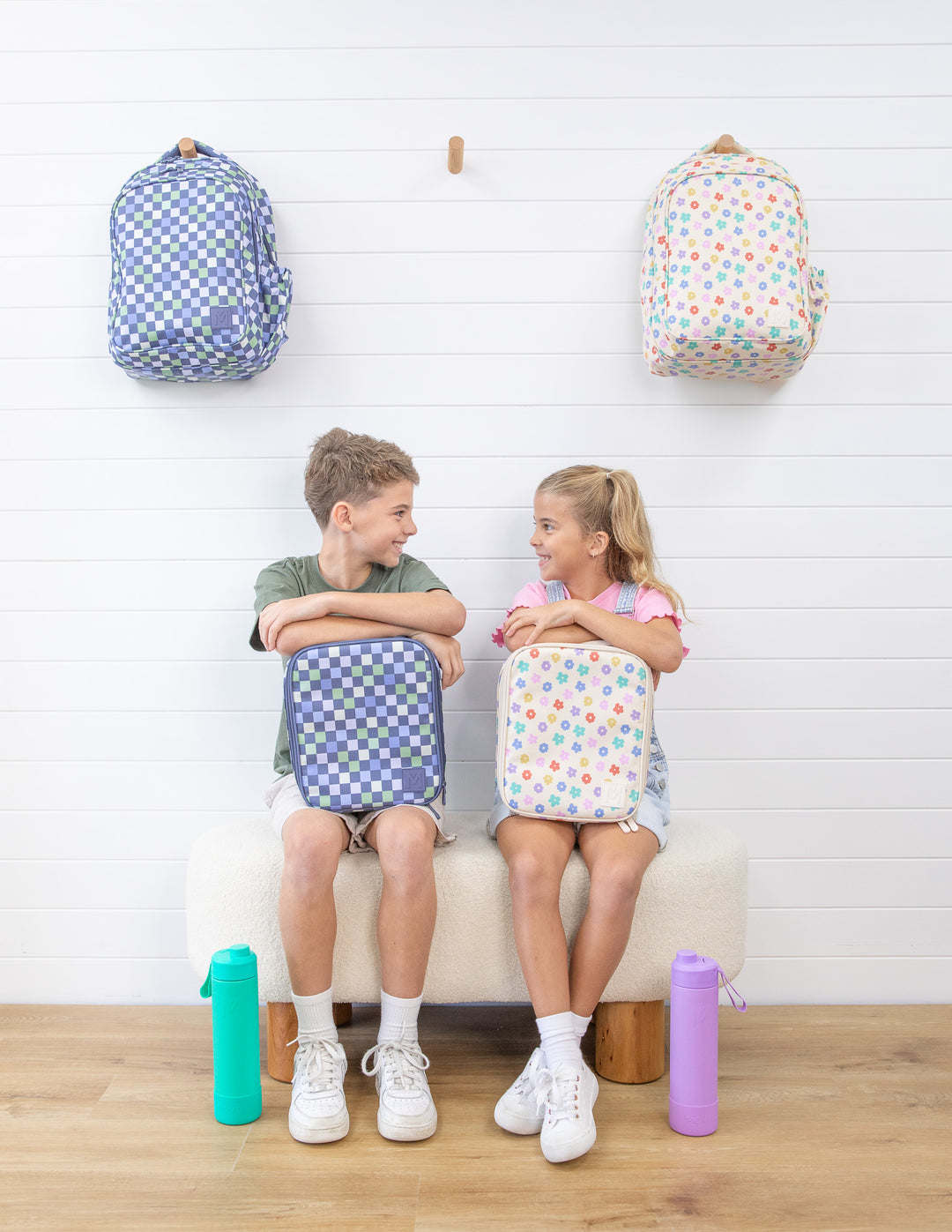 MontiiCo Large Lunch Bag and Bottle Set - Daisy Dream