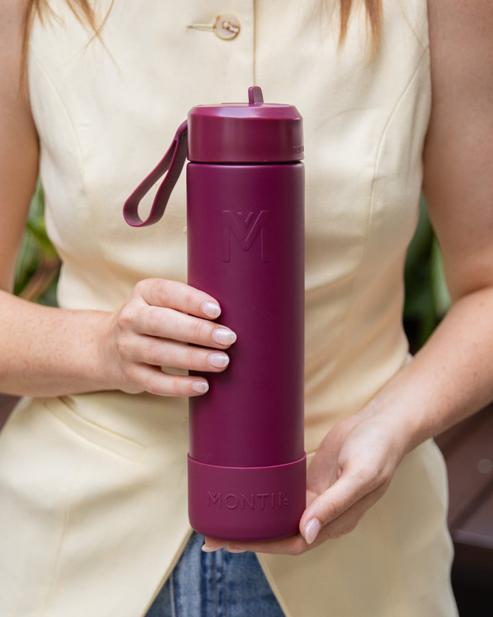 MontiiCo 700ml Drink Bottle Sipper - Ruby
