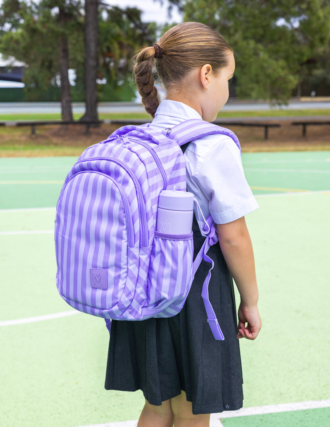 MontiiCo Junior School Bag - Lilac Stripe