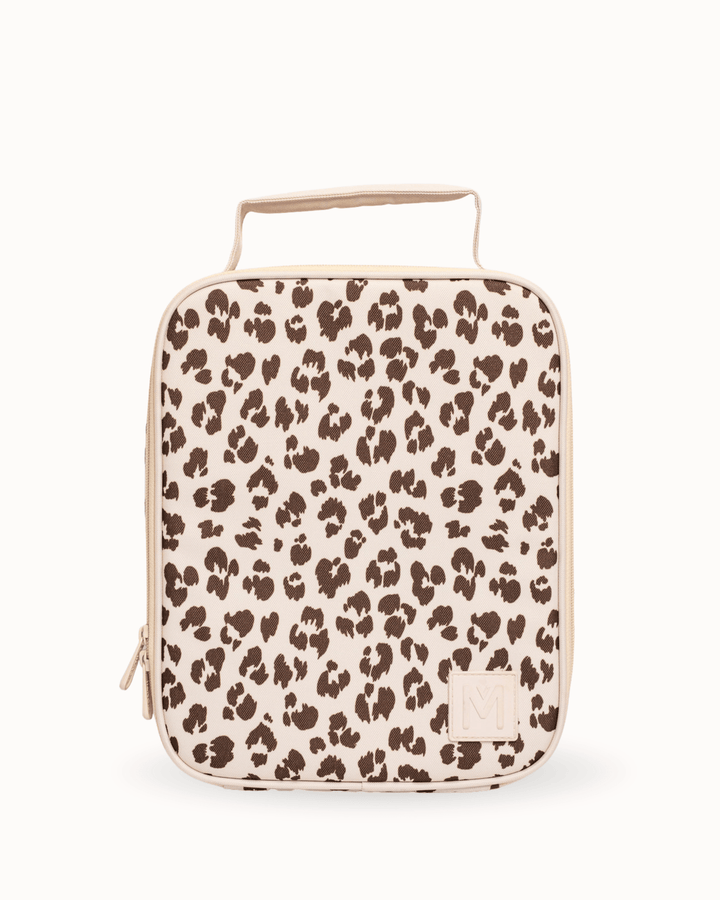 MontiiCo Large Insulated Lunch Bag - Cream Leopard