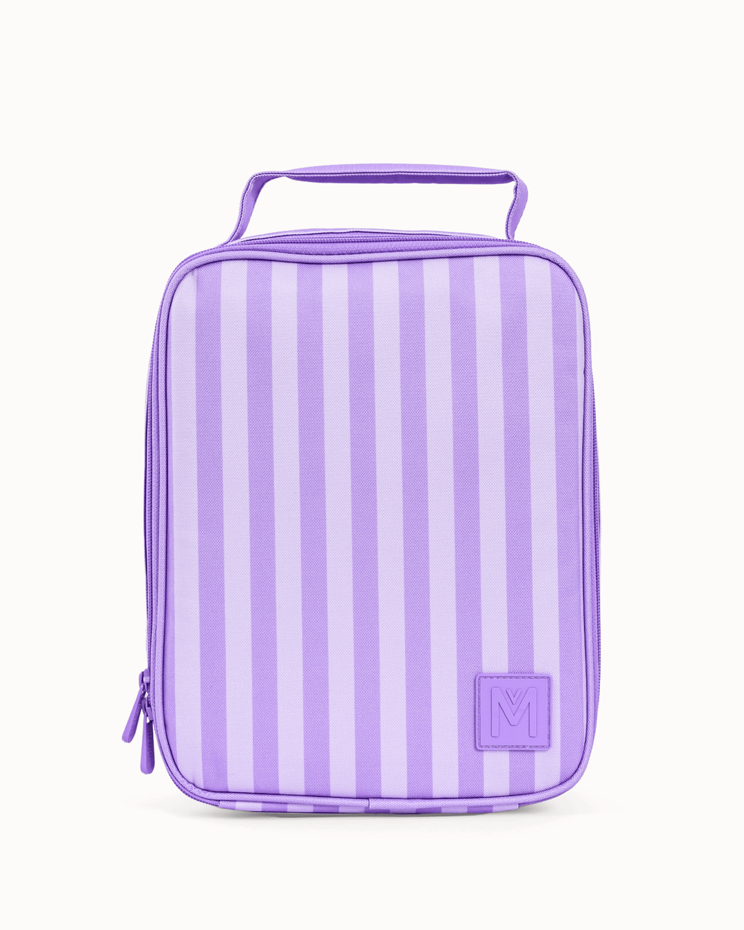 MontiiCo Large Insulated Lunch Bag - Lilac Stripe