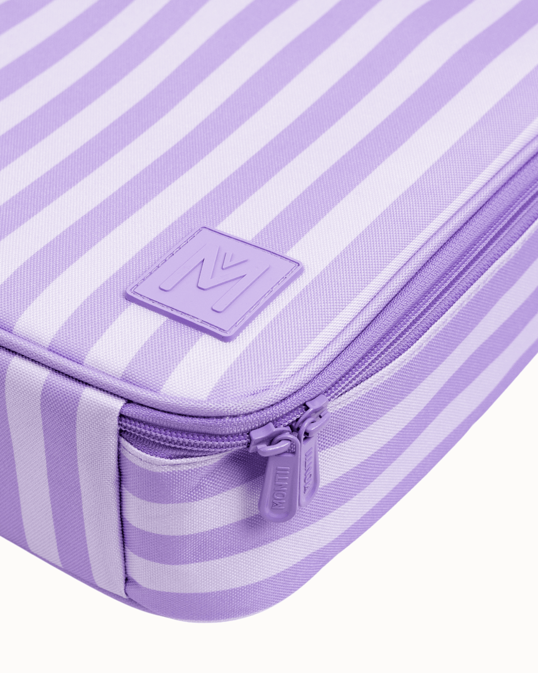 MontiiCo Large Insulated Lunch Bag - Lilac Stripe