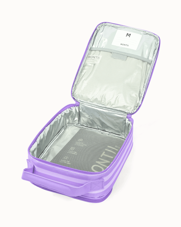 MontiiCo Large Insulated Lunch Bag - Lilac Stripe