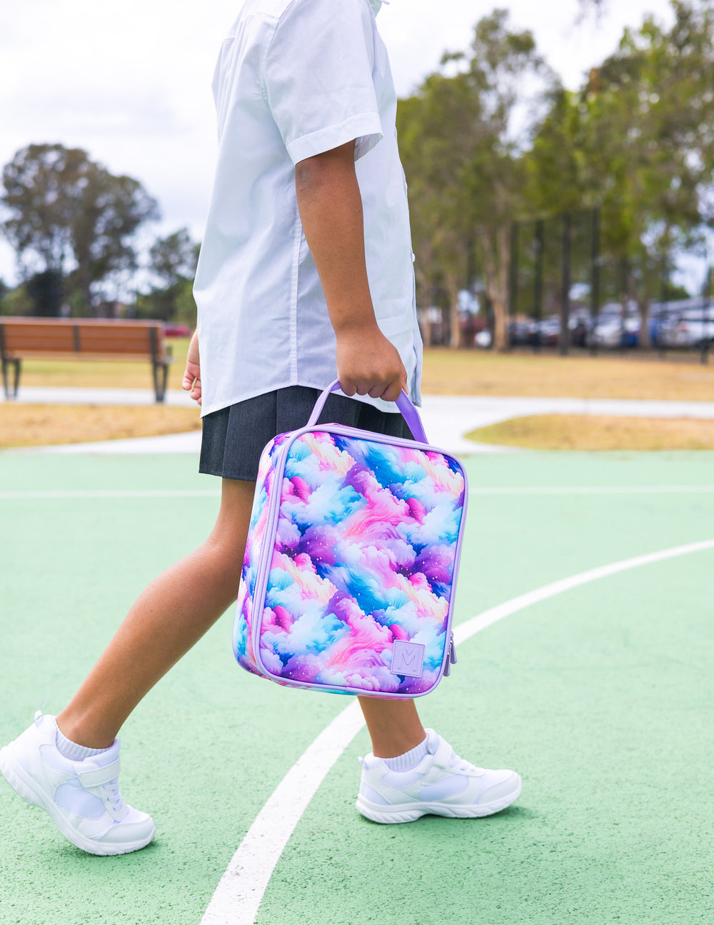 MontiiCo Large Insulated Lunch Bag - Candy Clouds