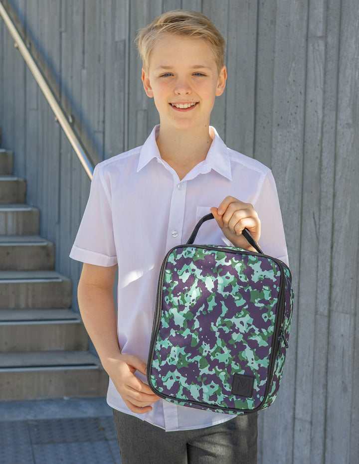 MontiiCo Large Lunch Bag and Bottle Set - Stealth