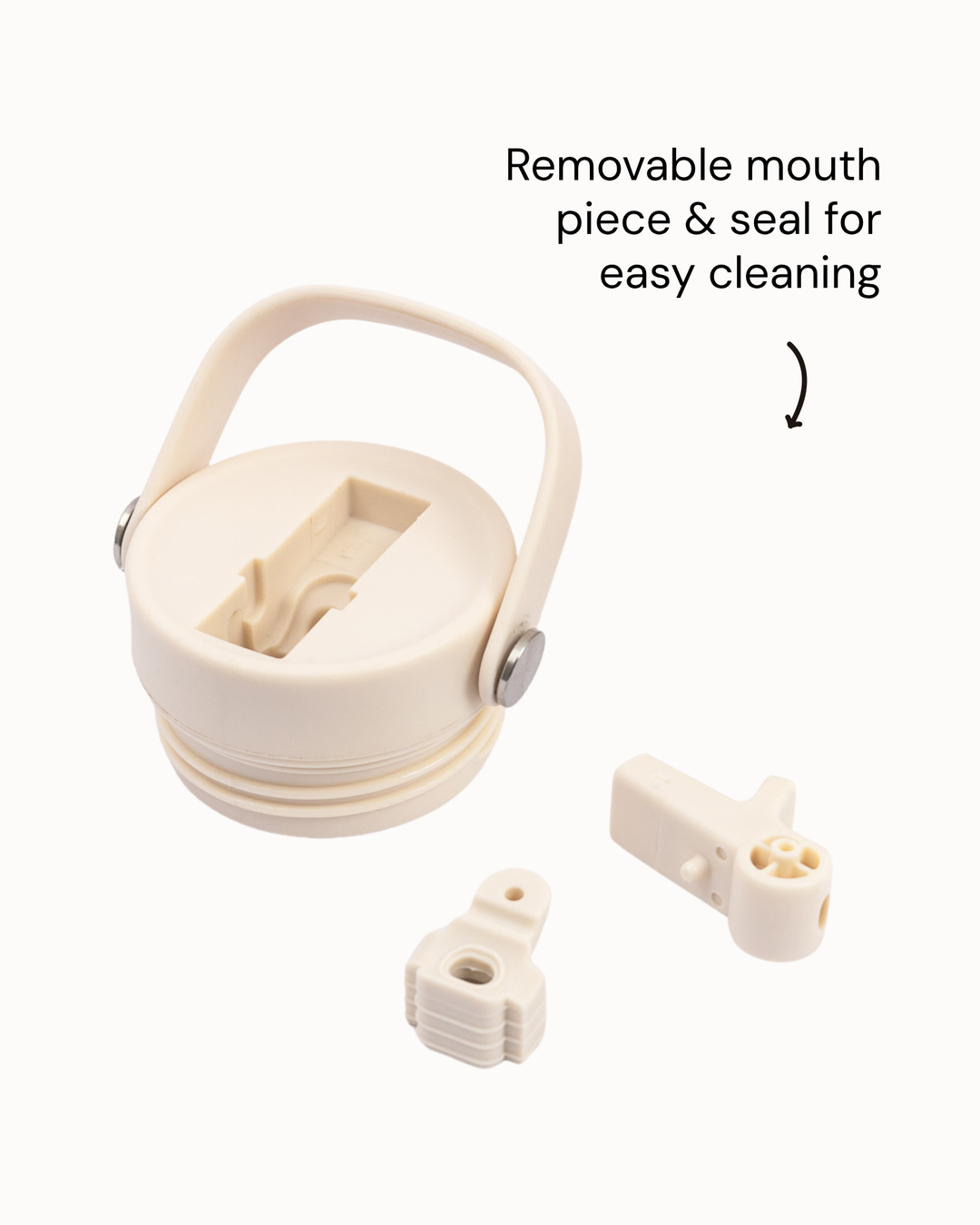 MontiiCo 700ml Quench Sipper Drink Bottle - Cream
