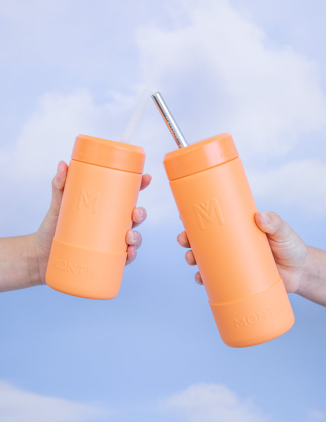 MontiiCo 350ml Smoothie Cup & Straw - Tangerine