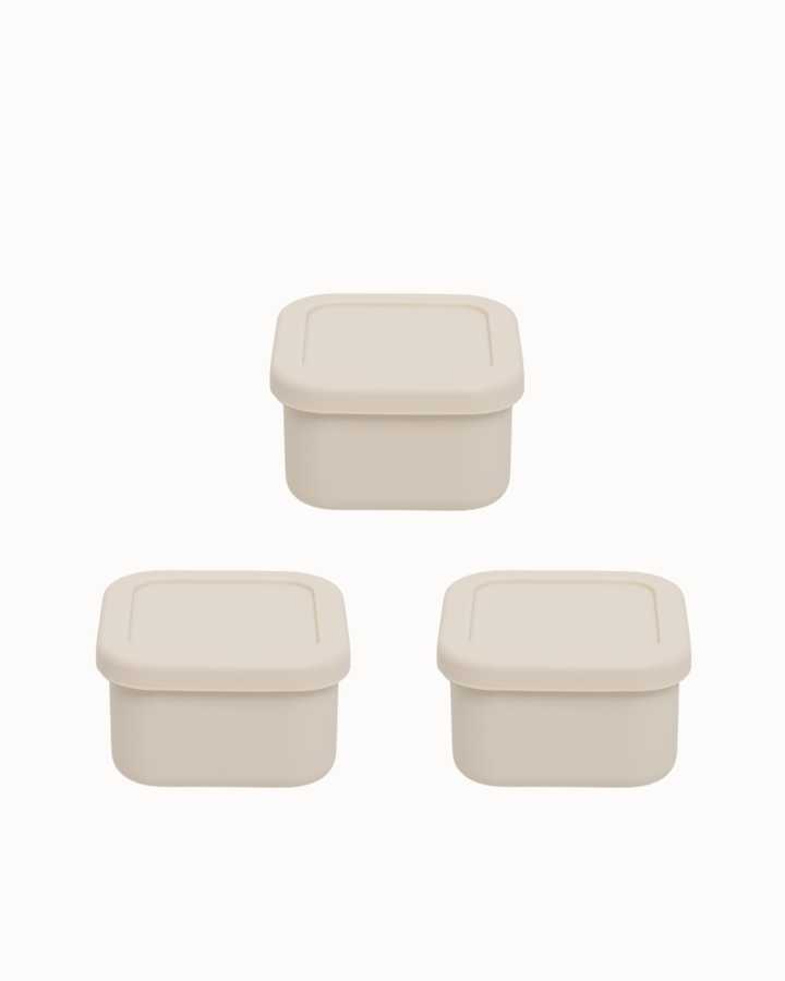 MontiiCo Silicone Snack Tub Set - Cream