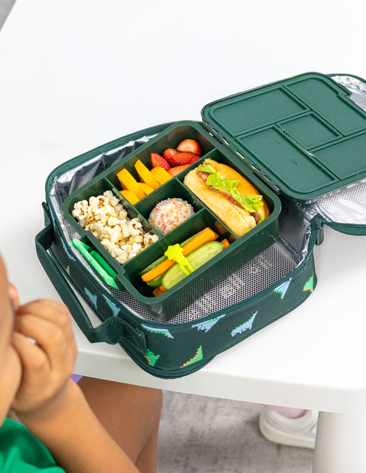 MontiiCo Medium Lunch Bag - Dinosaur with bento five inside
