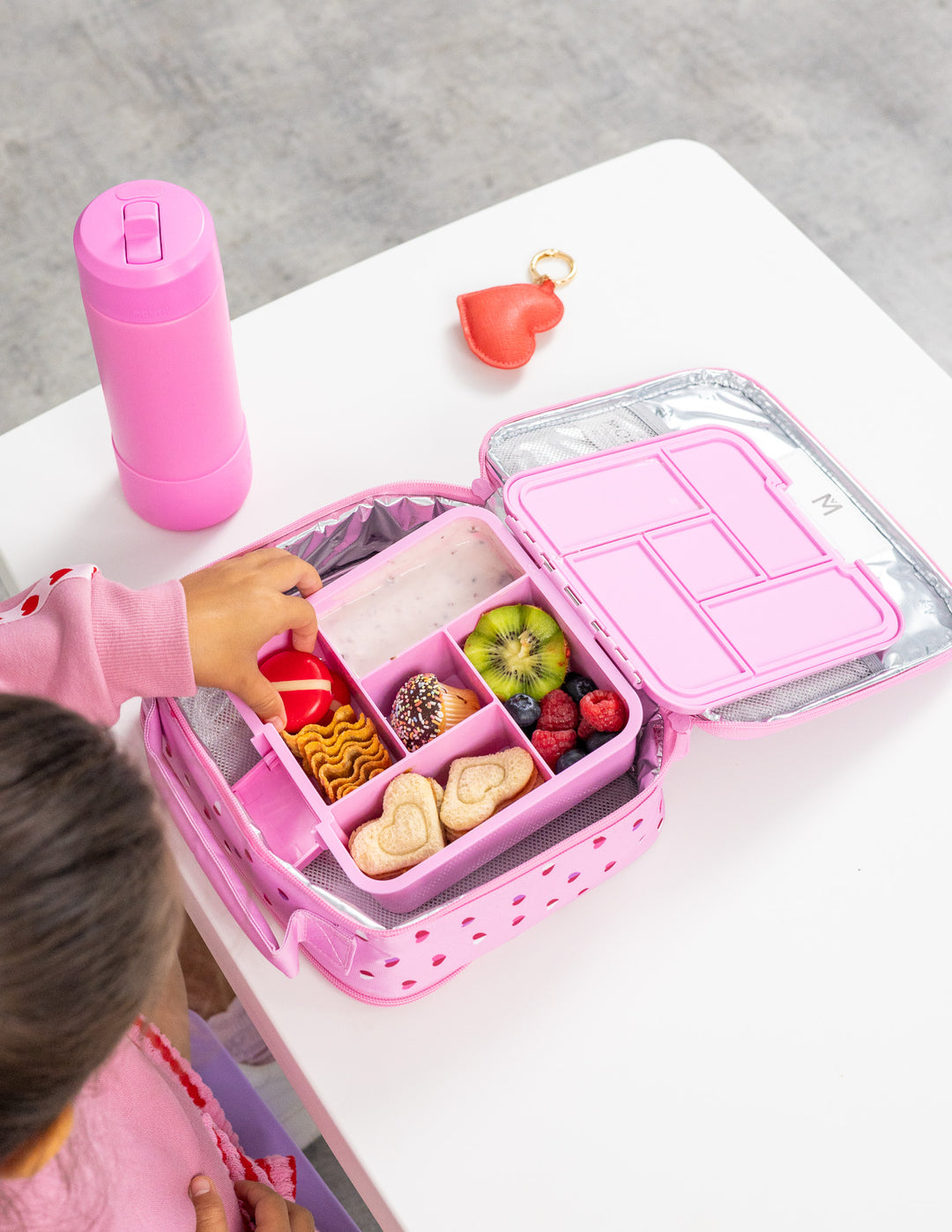 MontiiCo Bento Five - Sweetheart filled with fruit and snacks
