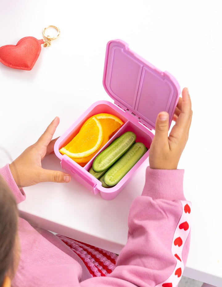 MontiiCo Bento Two - Sweetheart open with snack inside