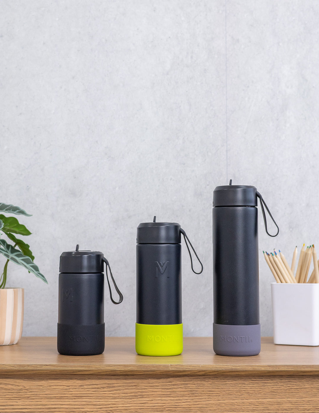 MontiiCo 700ml Fusion Drink Bottle Sipper - Midnight
