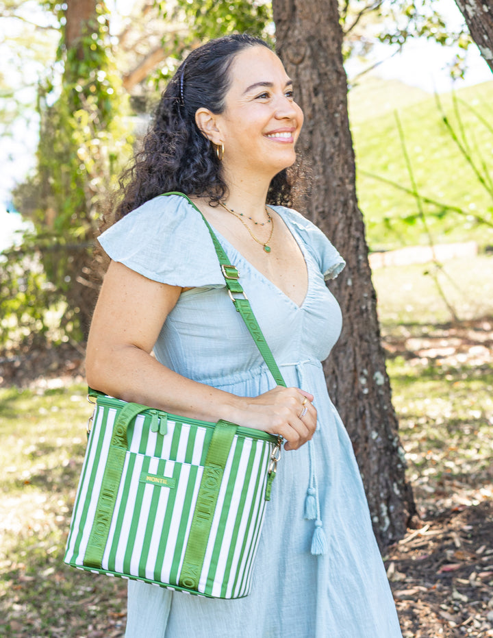 MontiiCo Insulated Midi Cooler Bag - Pickle Stripe