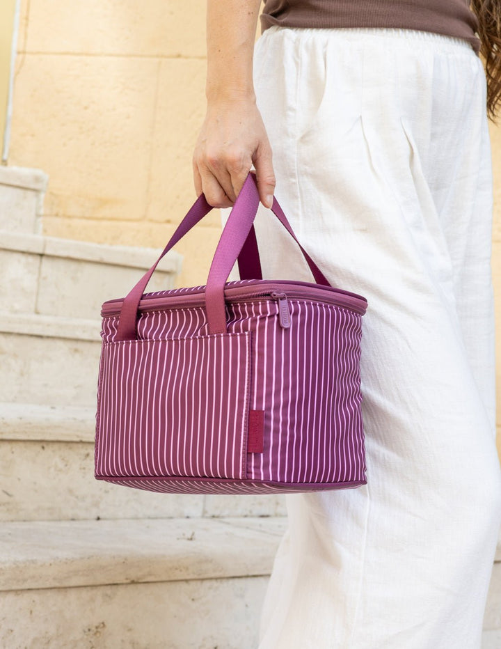 MontiiCo Insulated Cooler Bag - Ruby showing portability and everyday use