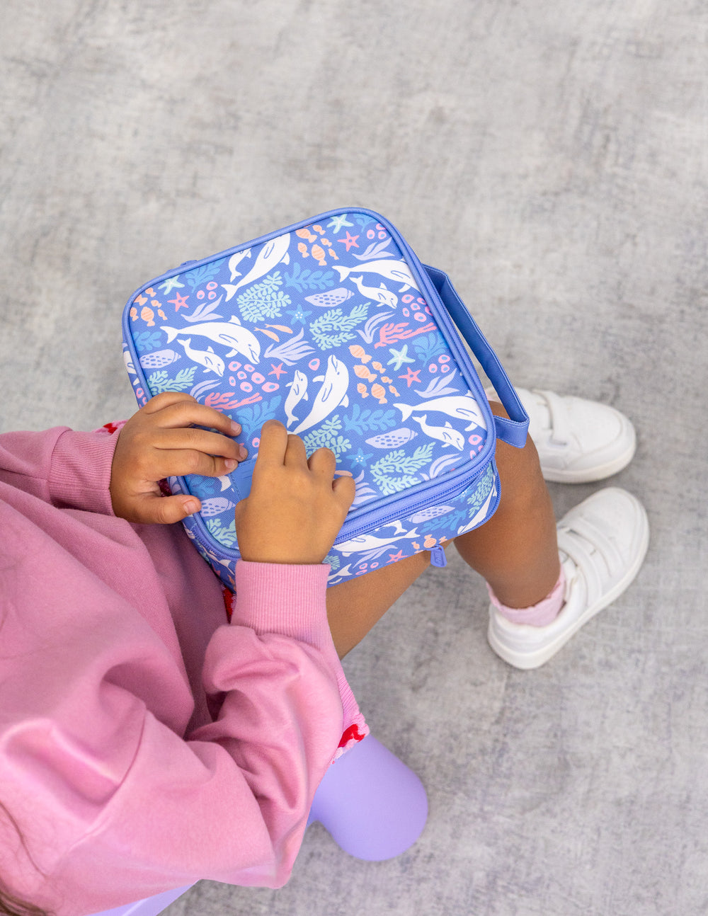 MontiiCo Medium Insulated Lunch Bag - Dolphin Dreams