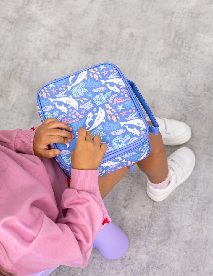 MontiiCo Medium Insulated Lunch Bag - Dolphin Dreams
