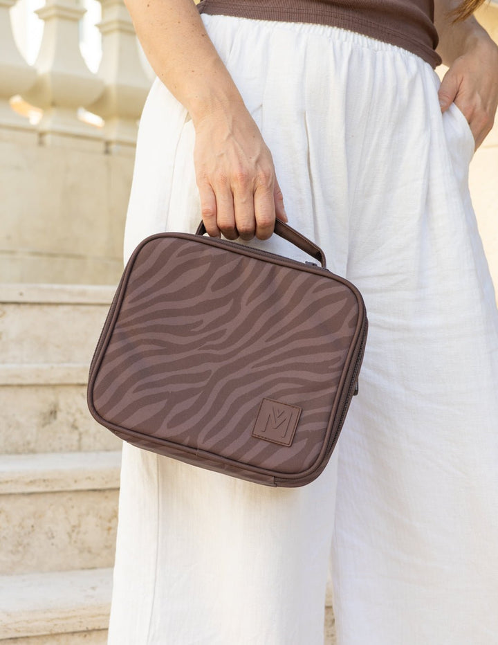 MontiiCo Medium Insulated Lunch Bag - Zebra lifestyle image