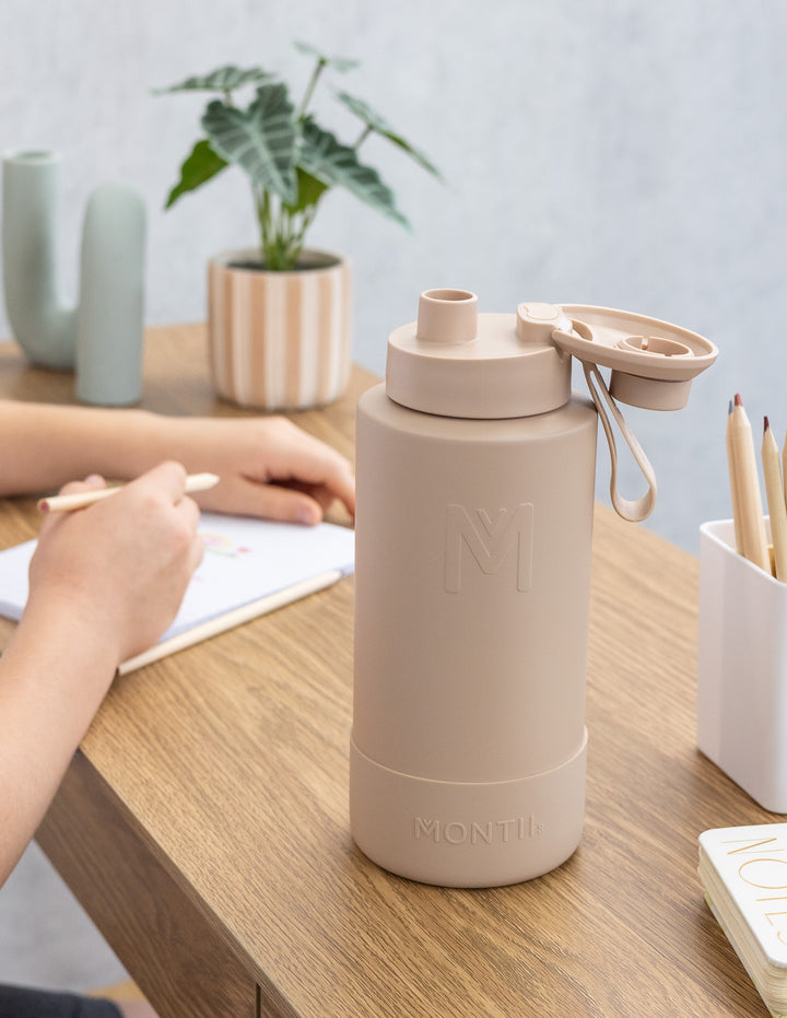 MontiiCo 1L Fusion Drink Bottle Screw Top - Sand