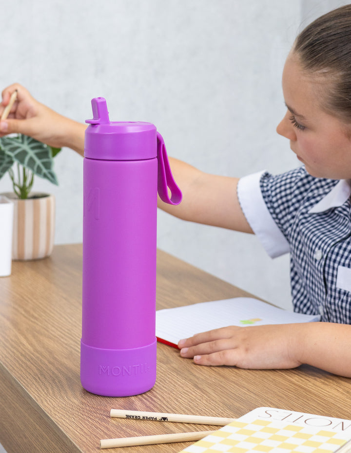 MontiiCo 700ml Fusion Drink Bottle Sipper - Fuchsia