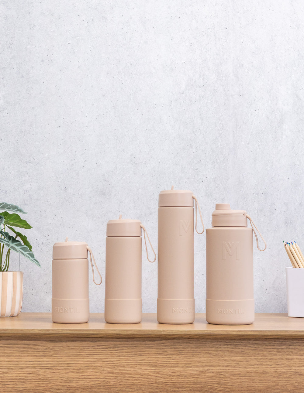 MontiiCo 1L Fusion Drink Bottle Screw Top - Sand