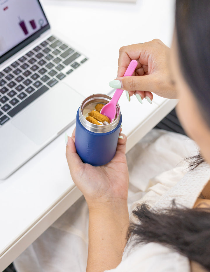 Adults insulated thermos snack pot in navy