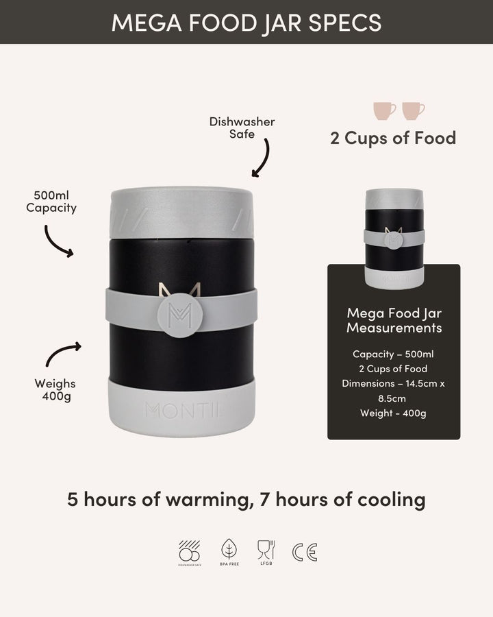 MontiiCo Mega Insulated Food Jar - Coal