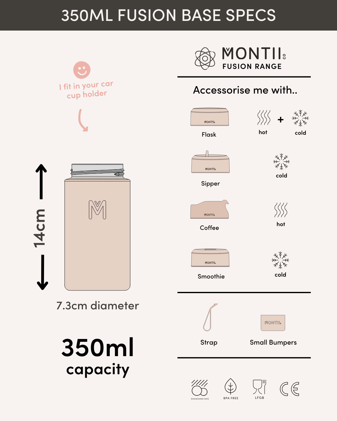 MontiiCo Universal Insulated Base 350ml - Fern