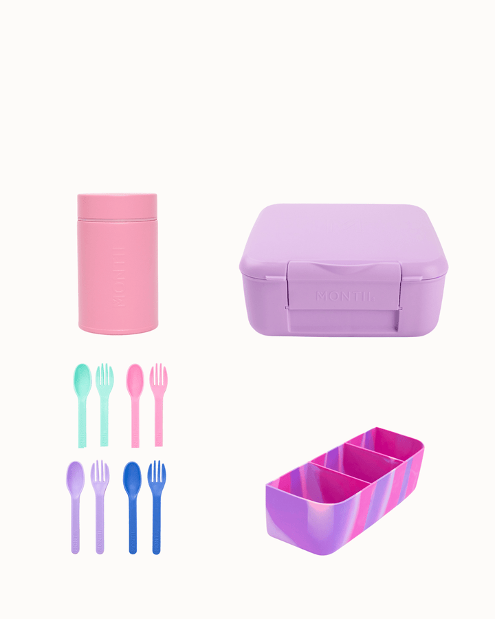 MontiiCo Roam Snack Pot & Lunch Set - Bubblegum