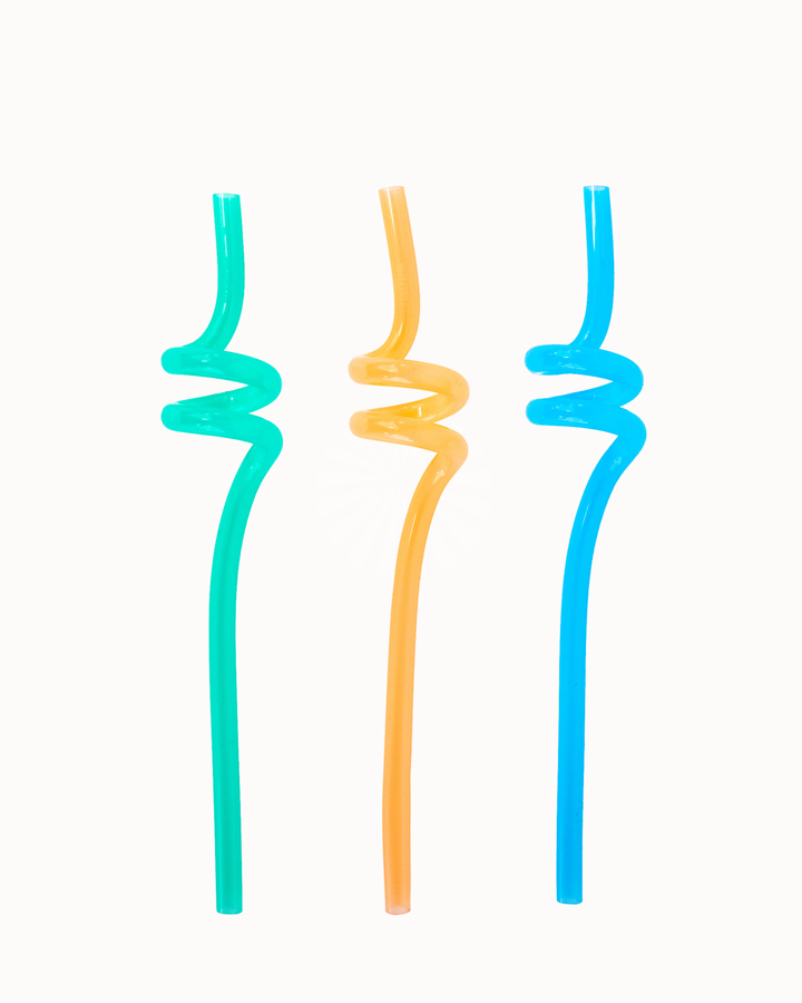 MontiiCo Twirly Straws Bulk Buy - Blue (Clearance)