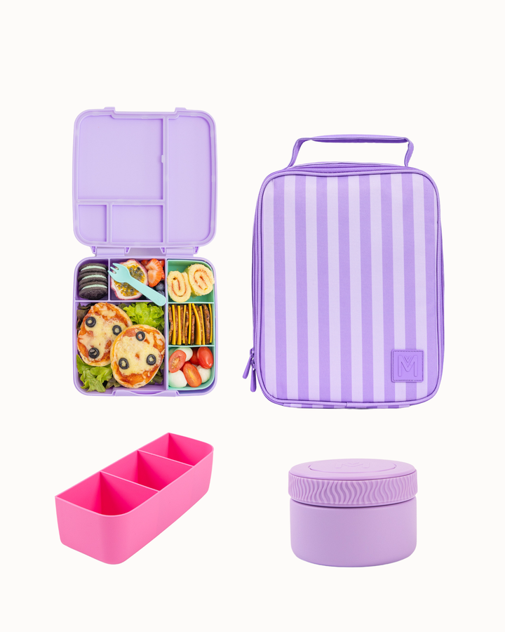 MontiiCo Lunch Time Hero Set - Lilac Stripe