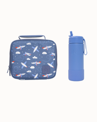 MontiiCo Medium Lunch Bag and Bottle Set - Jetset